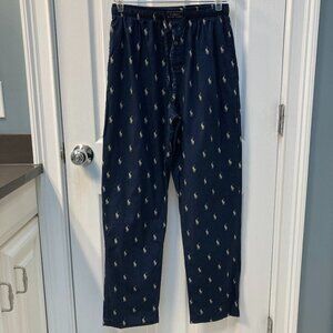 Polo Ralph Lauren Navy Blue Gold Allover Pony Sleepwear Lounge Pants Size Small
